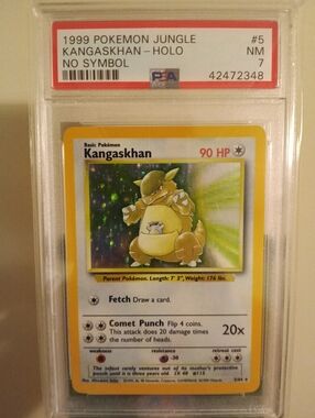 1999 POKEMON JUNGLE #5 KANGASKHAN-HOLO NO SYMBOL PSA 7